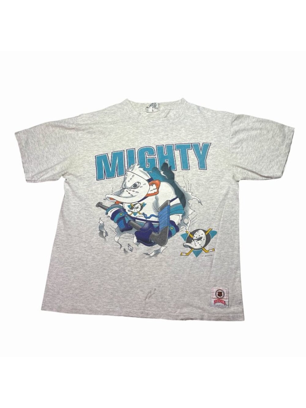 Vintage 90's Nutmeg USA Anaheim Mighty Ducks Disney NHL T-Shirt Men's L - Picture 1 of 15